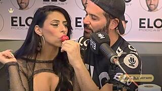 hotwife queen gives sloppy podcast blowjob to the host