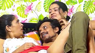 Indian STEP SISTER shares HUSBAND in wild FFM threesome romp