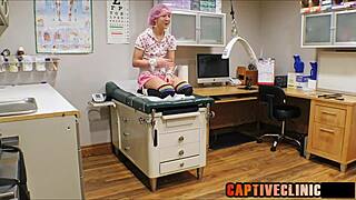 Nurse stacy shepard gapes shaved pussy with dildo backstage