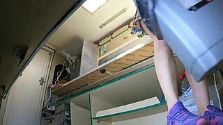 hot dumb slut in miniskirt sexy panties upskirted at work by boss pov shaved pussy voyeur tease