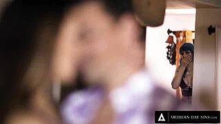 Cheating Hubby Fucks Wife After Nearly Caught With Sexy Mistress!