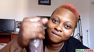 naija ebony couple homemade handjob big black cock fun