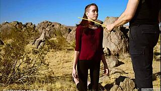brooke johnson bound caned facesat rimmed brutal desert pain