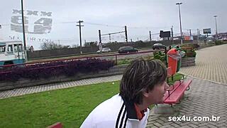 luana gaucha strips naked for cash outdoor tease red