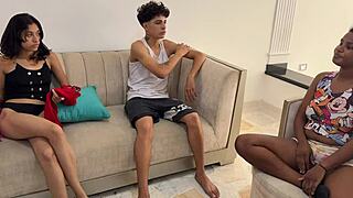 my girlfriend's friend seduces me for secret hard fuck and we get caught