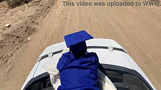 Class hoe screams on BIG BLACK COCK doggystyle outdoors!