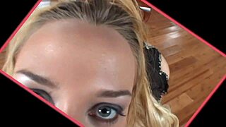 Annette schwarz bends over bed fingering shaved pussy before deepthroat doggystyle assfucking