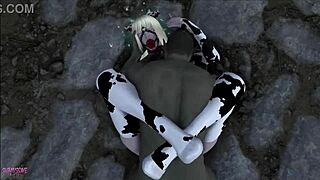 chubby elf bound tight rides monster orc cock cowgirl with huge jiggling tits bouncing wildly