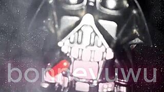 bonneyuwu leia cosplay masturbates with vader's huge dildo wow