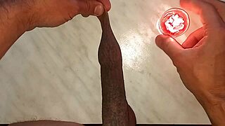 i drip hot wax on my tattooed foreskin til my huge cock throbs hard
