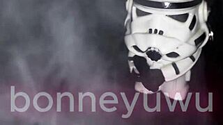 bonneyuwu leia cosplay masturbates with vader's huge dildo wow