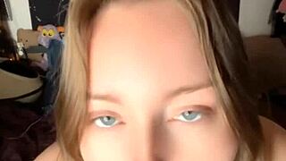 horny slut sucks dildo then fucks pussy doggystyle bent over