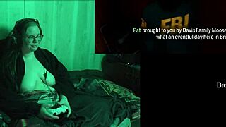 oh man playing alan wake 2 naked part 2 got me so horny with my big tits belly out