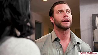 big tits milf gags on boss monster cock deepthroat facefuck