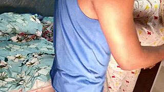 horny auntie takes boy's cum deep in tight pussy hindi