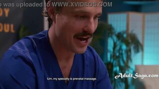 I'm pregnant fucking my masseuse then joining the threesome fun