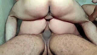 my friends came home and fucked me and my stepmom's asses bareback deep