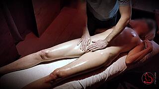 paid milf masseuse blindfold turns into oily fuckfest cheating wife style?