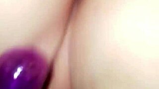 Crystal buzzes vibrator on wet pussy as Jamer rims her big ass eagerly