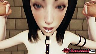 sexy nico's 3d hentai wet pussy reverse cowgirl closeup doggystyle tied pov creampie 😈🍆💦