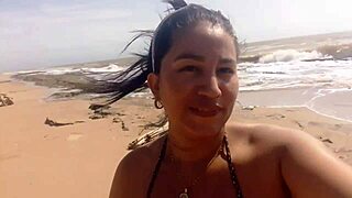 Latina stepsis sucks stepdad's cock while stroking her wet pussy