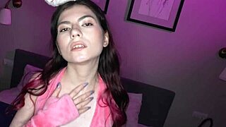 Slim Luna Lynx bends for intense anal pounding and gaping display in bedroom