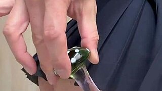 Prim schoolgirl wears shameful panties for clit anal piercing training