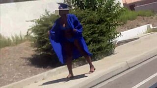 Class hoe screams on BIG BLACK COCK doggystyle outdoors!