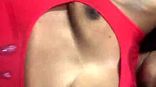 italian machine hammers fresh ebony milf's pussy to cumshot climax