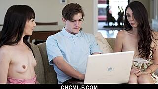 Tyler Freesuses Stepsisters' Big Asses Doggystyle While Fixing Laptop. Dirty Milf Twist