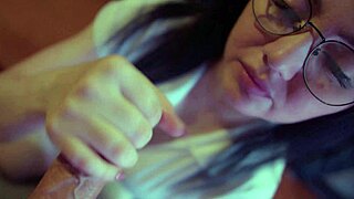 naughty milf gags deep on monster cock swallows cum