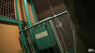 japanese girl walks alley with remote vibe buzzing inside her