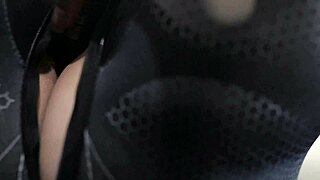 Spiderman Cosplay Indo Girl Bottles Her Tight Pussy