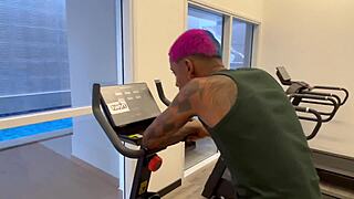 damn sharing the gym machine with this cute 18yo latina wife turns into outdoor doggystyle bliss!