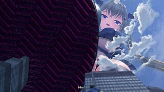 i tower over city crushing buildings under my huge feet