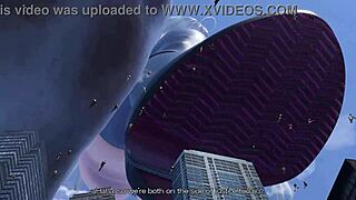 i tower over city crushing buildings under my huge feet
