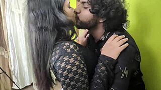 horny indian college girl sneaks to bedroom for boyfriend's big cock fun