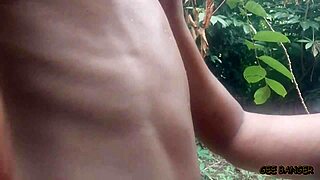 Ebonys soft curves bounce sweetly in deep doggy pounding