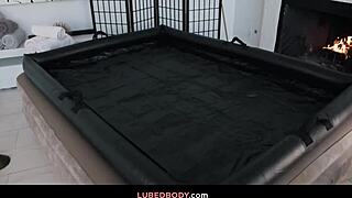 andi avalon gives diego nuru massage with big tits twist