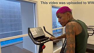 damn sharing the gym machine with this cute 18yo latina wife turns into outdoor doggystyle bliss!