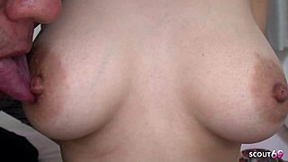 slim japanese teen's big boobs bounce as old guy creampies hairy pussy