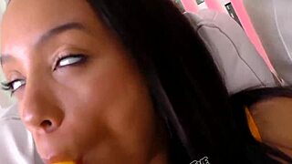 perky ebony alexis tae begs monster cock to jizz down her throat