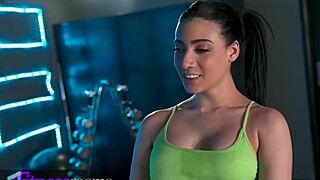 big tits latina fitness babe fingers pussy for gym teacher orgasm