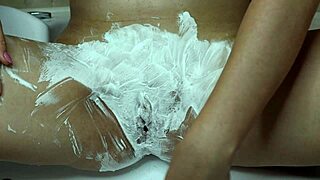 shaving hairy pussy large hole close-up amateur homemade