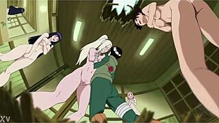 kunoichi sneaks nude cheat in bathroom hentai style