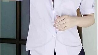 hot schoolgirl in uniform films sexy vid for cash outdoors 😘📱💰