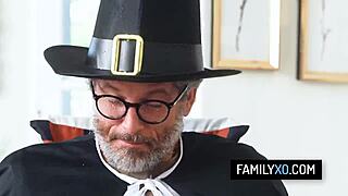 stepfamily thanksgiving 4some with chanel camryn & tiffani madison 🔥🍗😈