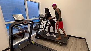 damn sharing the gym machine with this cute 18yo latina wife turns into outdoor doggystyle bliss!