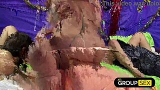 Mardi Gras Orgy: Britney Amber And Ashli Ames Fuck Fest