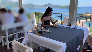 public agent grills then pounds skinny katty west hard outdoors